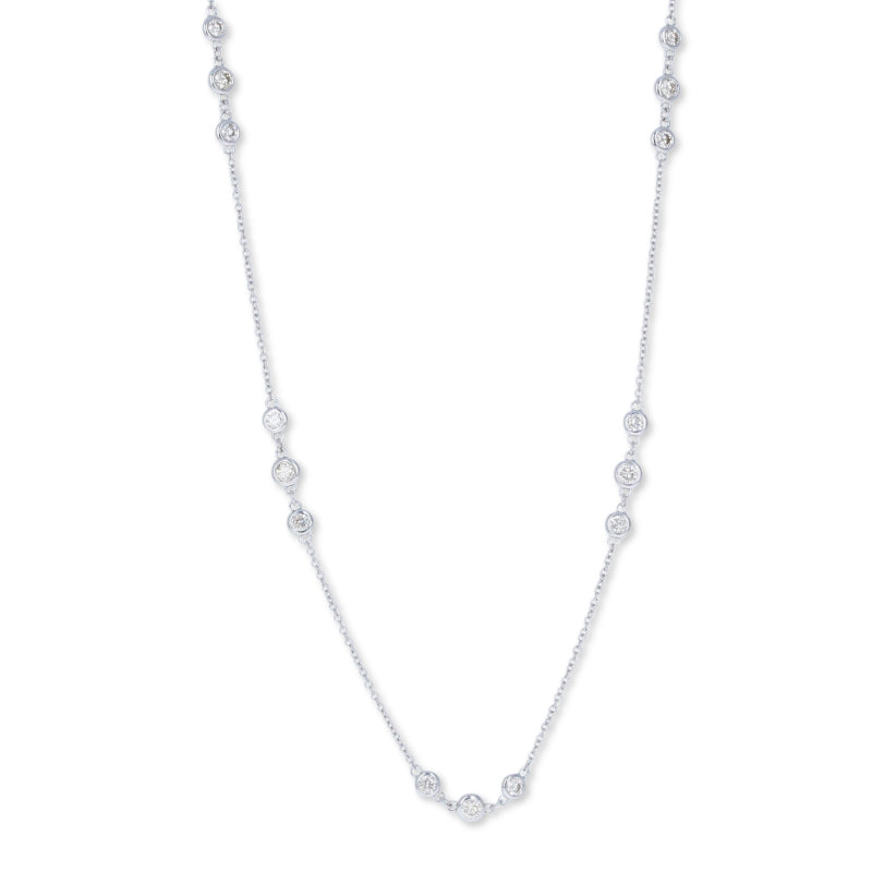 16 ct. t.w. Diamond Station Drop Necklace in Sterling Silver | Ross-Simons
